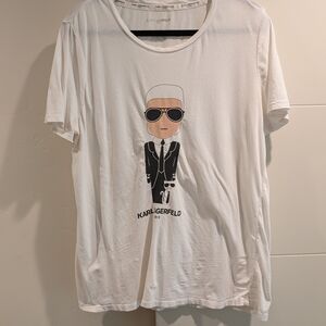 Karl Lagerfeld White Graphic T-Shirt